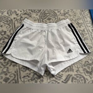 adidas White Women's Shorts with Black Stripes